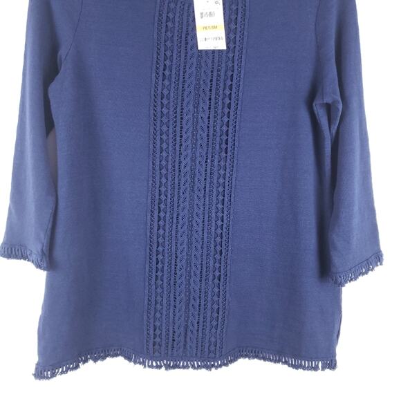 NWT Charter Club Navy Light Weight Sweater Size PS 3/4 Sleeves Blue - Picture 7 of 7